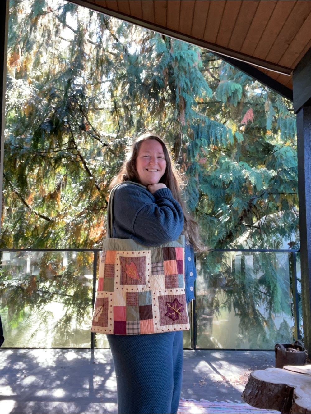 Handmade Patchwork Tote Bag in Autumn Multi